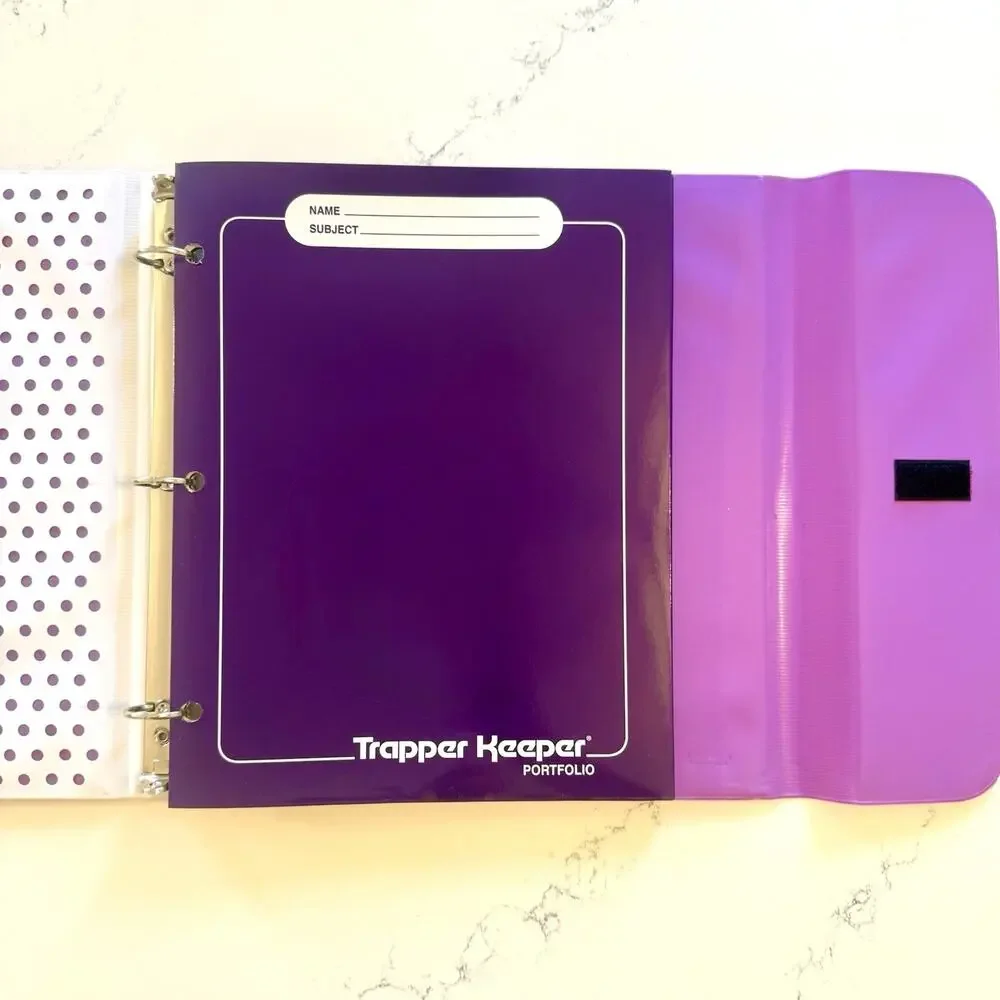 Mead Trapper Keeper Binder Retro Neon Galaxy Sunset Design 1” New with Tags - Picture 3 of 7